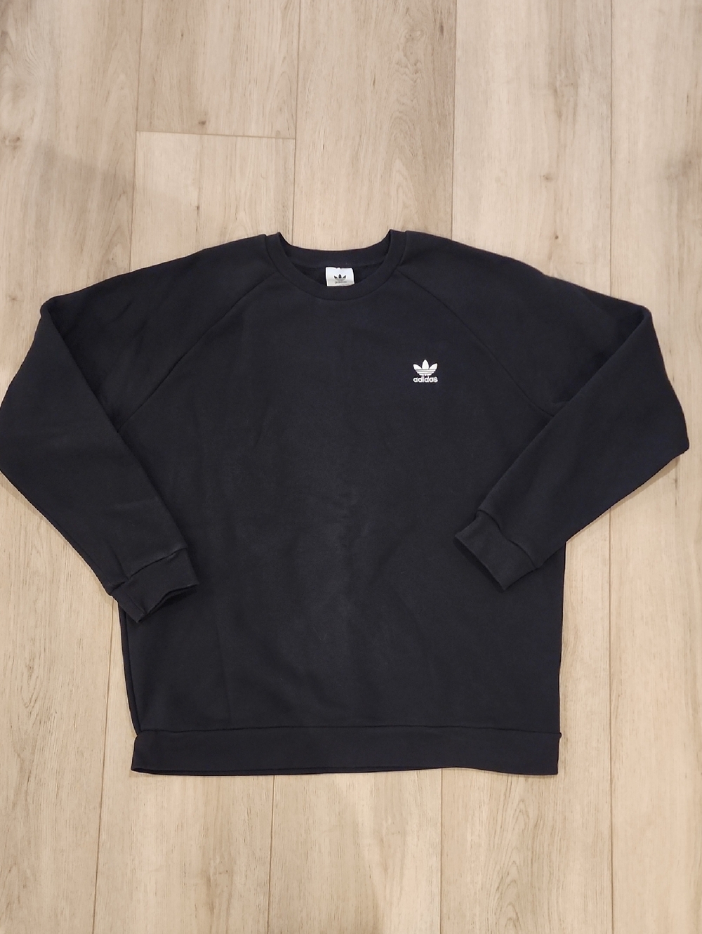 Adidas Black Fleece Hoodie Mens Medium Pullover Sweatshirt Classic Athletic